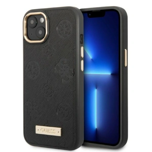 Kup Etui Guess GUHMP13MSAPSTK Apple iPhone 13 negru/black hardcase Peony Logo Plate MagSafe - GUE2272 - {ean13} - Sklep Home Screen