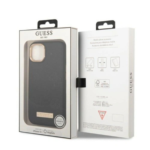 Kup Etui Guess GUHMP13MSAPSTK Apple iPhone 13 negru/black hardcase Peony Logo Plate MagSafe - GUE2272 - {ean13} - Sklep Home Screen