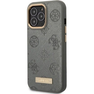 Buy Guess GUHMP13XSAPSTG Apple iPhone 13 Pro Max grey hardcase Peony Logo Plate MagSafe - GUE2274 - {ean13} - Home Screen Store Europe
