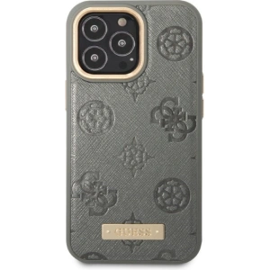 Buy Guess GUHMP13XSAPSTG Apple iPhone 13 Pro Max grey hardcase Peony Logo Plate MagSafe - GUE2274 - {ean13} - Home Screen Store Europe