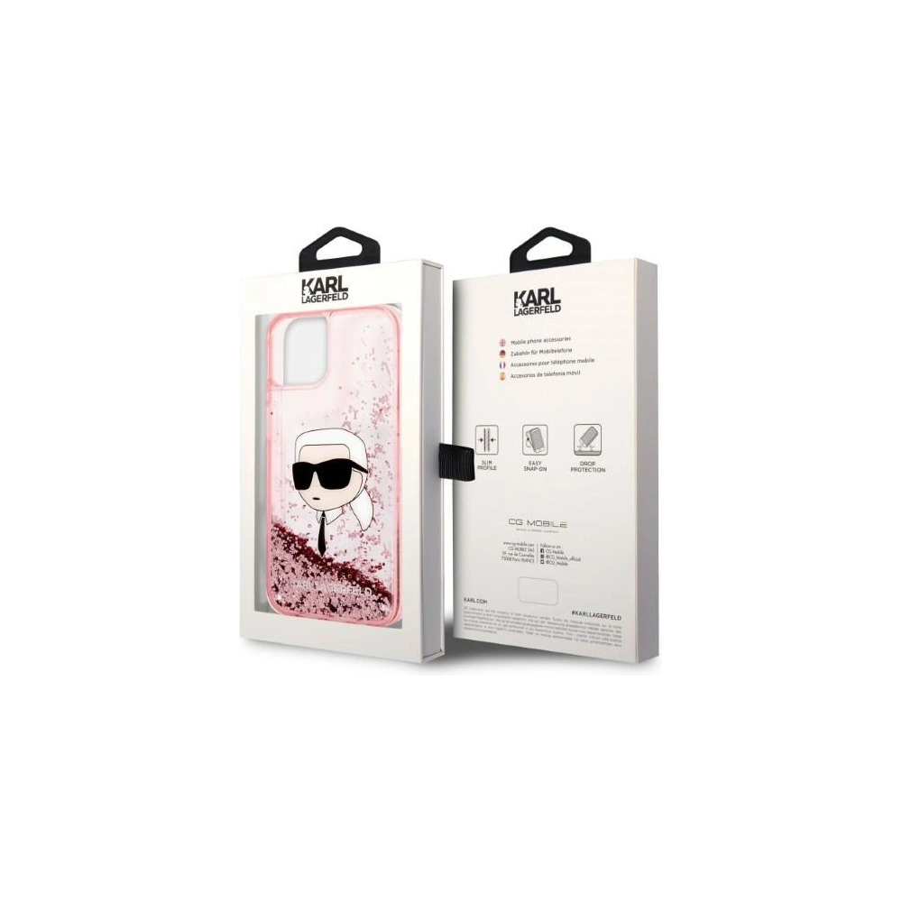 Etui Karl Lagerfeld KLHCP14MLNKHCP Apple iPhone 14 Plus / 15 Plus różowy/pink hardcase Glitter Karl Head