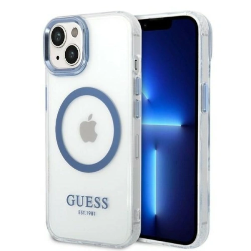 Kup Etui Guess GUHMP14MHTRMB Apple iPhone 14 Plus / 15 Plus albastru/blue hard case Metal Outline Magsafe - GUE2278 - {ean13} - Sklep Home Screen