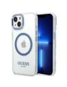 Etui Guess GUHMP14MHTRMB Apple iPhone 14 Plus / 15 Plus niebieski/blue hard case Metal Outline Magsafe