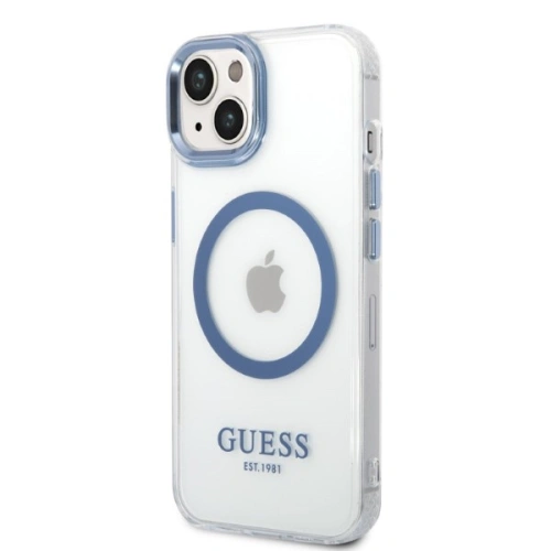 Kup Etui Guess GUHMP14MHTRMB Apple iPhone 14 Plus / 15 Plus niebieski/blue hard case Metal Outline Magsafe - GUE2278 - {ean13} - Sklep Home Screen