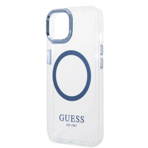 Kup Etui Guess GUHMP14MHTRMB Apple iPhone 14 Plus / 15 Plus niebieski/blue hard case Metal Outline Magsafe - GUE2278 - {ean13} - Sklep Home Screen