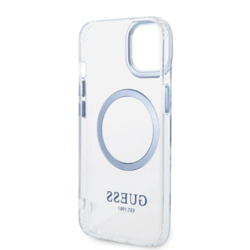 Kup Etui Guess GUHMP14MHTRMB Apple iPhone 14 Plus / 15 Plus niebieski/blue hard case Metal Outline Magsafe - GUE2278 - {ean13} - Sklep Home Screen