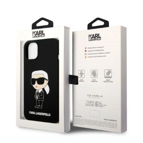 Buy Karl Lagerfeld KLHCP14SSNIKBCK Apple iPhone 14 hardcase black Silicone Ikonik - KLD1285 - {ean13} - Home Screen Store Europe