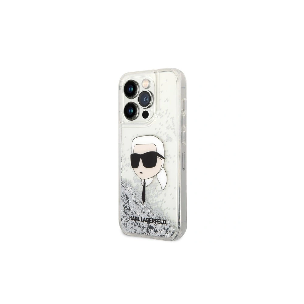 Etui Karl Lagerfeld KLHCP14XLNKHCH Apple iPhone 14 Pro Max srebrny/silver hardcase Glitter Karl Head