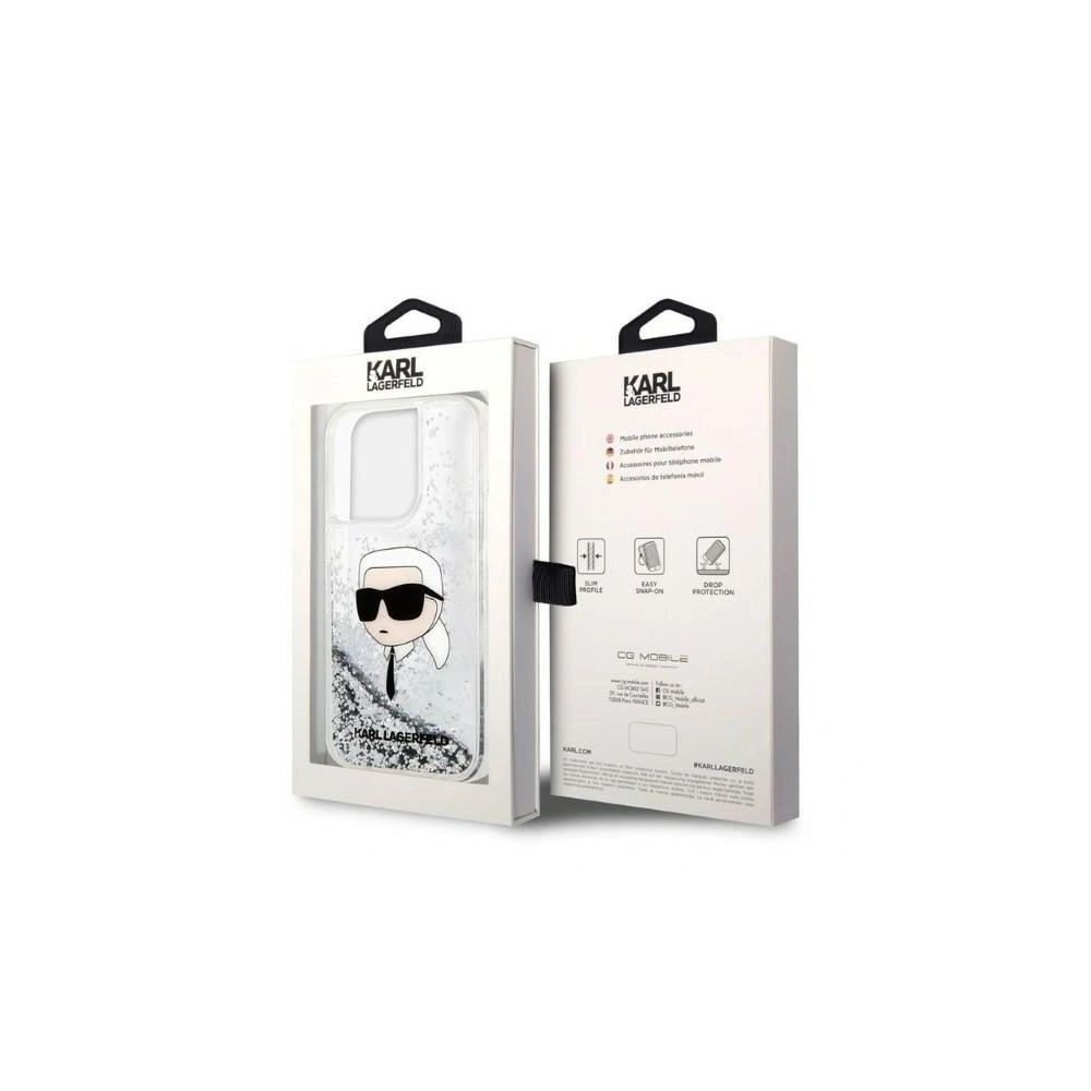 Etui Karl Lagerfeld KLHCP14XLNKHCH Apple iPhone 14 Pro Max srebrny/silver hardcase Glitter Karl Head