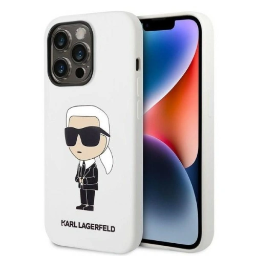 Kup Etui Karl Lagerfeld KLHCP14XSNIKBCH Apple iPhone 14 Pro Max hardcase alb/white Silicone Ikonik - KLD1293 - {ean13} - Sklep Home Screen