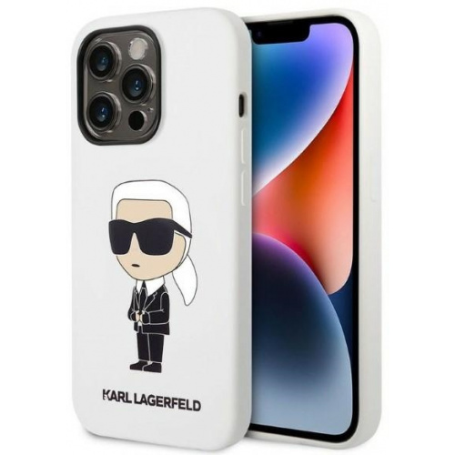 Kup Etui Karl Lagerfeld KLHCP14XSNIKBCH Apple iPhone 14 Pro Max hardcase biały/white Silicone Ikonik - 3666339086633 - KLD1293 - Homescreen.pl