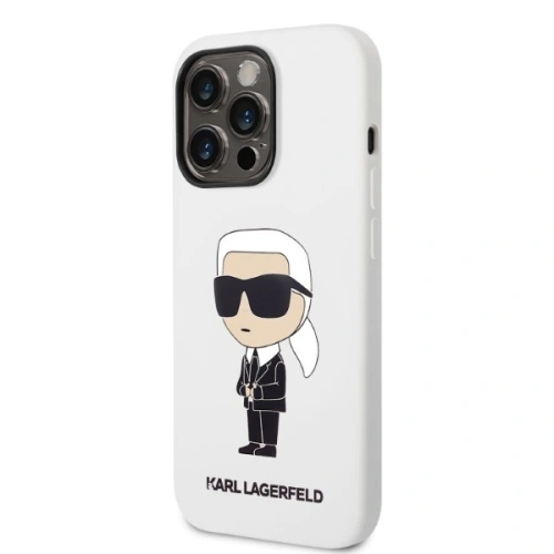 Kup Etui Karl Lagerfeld KLHCP14XSNIKBCH Apple iPhone 14 Pro Max hardcase alb/white Silicone Ikonik - KLD1293 - {ean13} - Sklep Home Screen