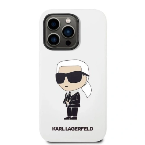 Kup Etui Karl Lagerfeld KLHCP14XSNIKBCH Apple iPhone 14 Pro Max hardcase alb/white Silicone Ikonik - KLD1293 - {ean13} - Sklep Home Screen