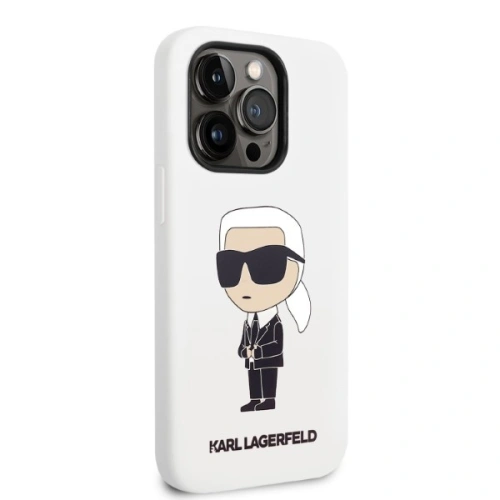 Kup Etui Karl Lagerfeld KLHCP14XSNIKBCH Apple iPhone 14 Pro Max hardcase alb/white Silicone Ikonik - KLD1293 - {ean13} - Sklep Home Screen