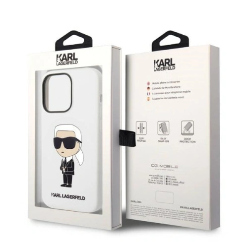 Kup Etui Karl Lagerfeld KLHCP14XSNIKBCH Apple iPhone 14 Pro Max hardcase alb/white Silicone Ikonik - KLD1293 - {ean13} - Sklep Home Screen