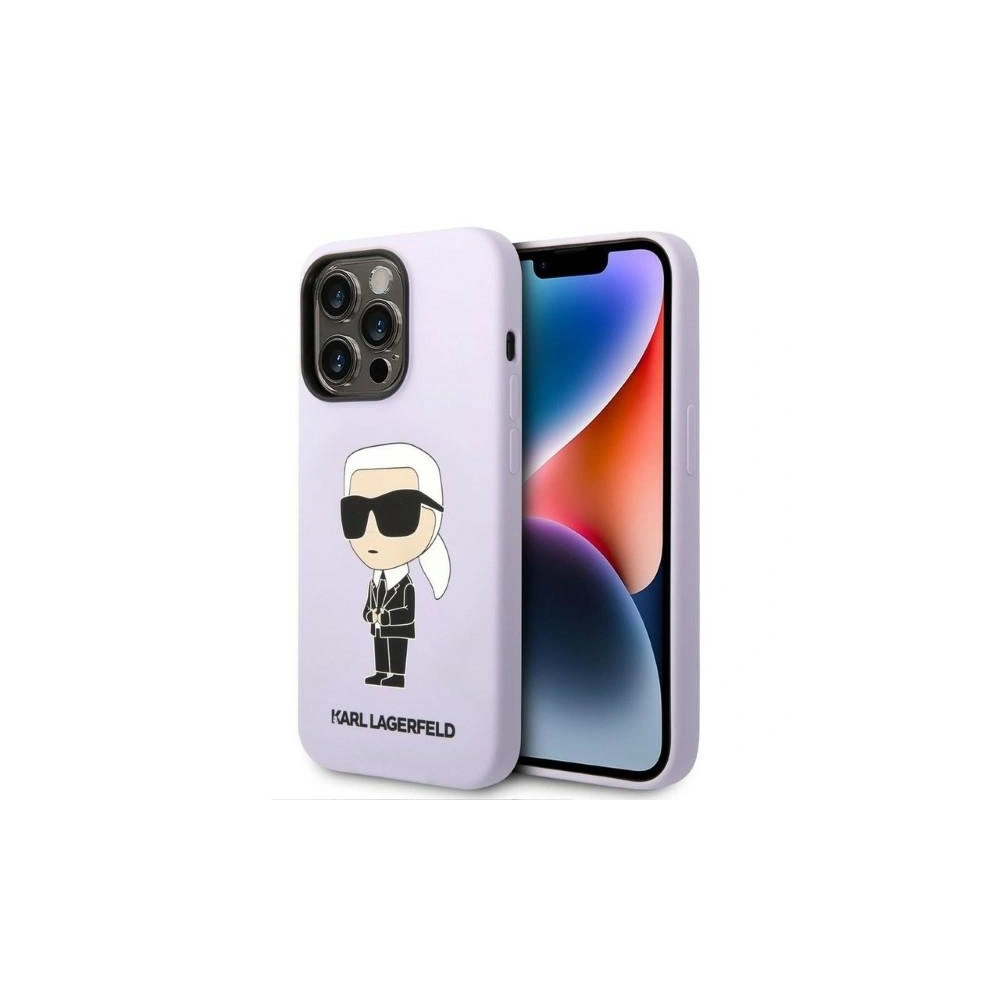Etui Karl Lagerfeld KLHCP14XSNIKBCU Apple iPhone 14 Pro Max hardcase purpurowy/purple Silicone Ikonik
