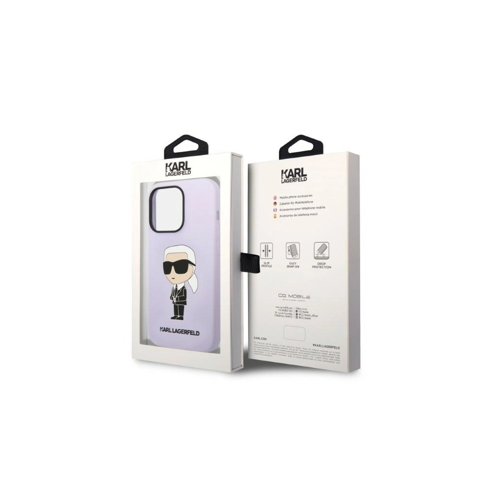 Etui Karl Lagerfeld KLHCP14XSNIKBCU Apple iPhone 14 Pro Max hardcase purpurowy/purple Silicone Ikonik