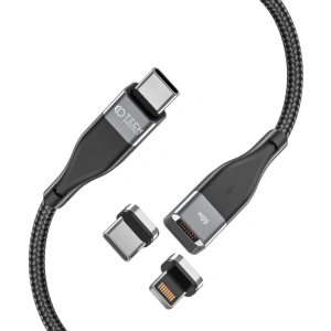Kup Cablu magnetic Tech-Protect Ultraboost 2in1 Cablu Magnetic Lightning & USB-C PD 60W 3A 100cm Negru - THP1610 - {ean13} - Sklep Home Screen
