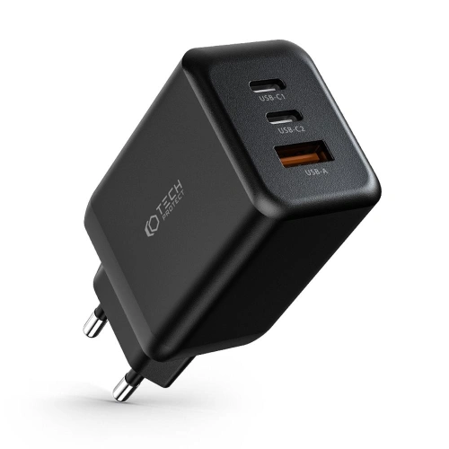 Kup Netzteil Tech-Protect C65W 3-Port Netzwerk-Ladegerät PD 65W QC 3.0 Schwarz - THP1613 - {ean13} - Sklep Home Screen