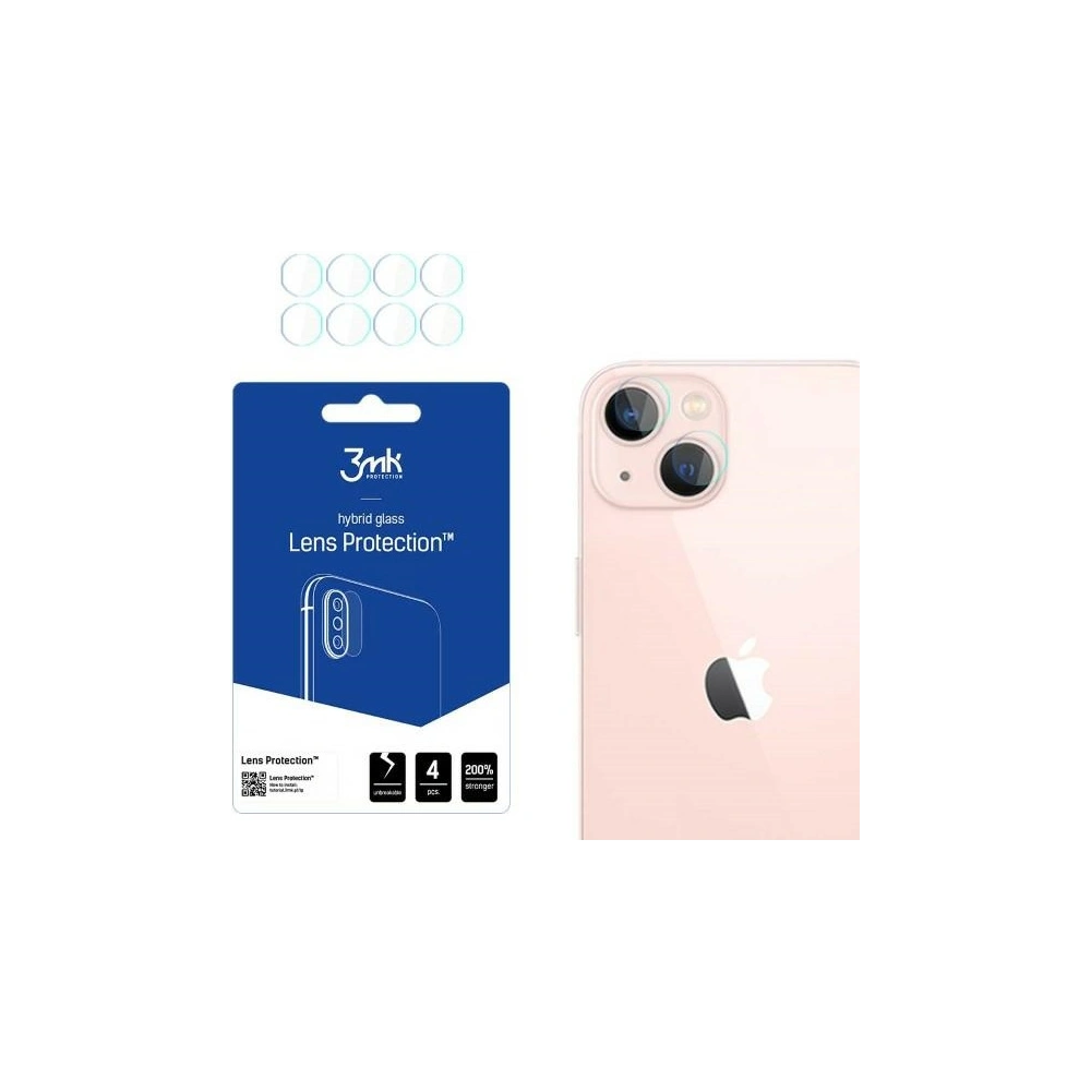 Szkło hybrydowe na obiektyw aparatu 3MK Lens Protection Apple iPhone 14 Plus / 15 Plus  [4 PACK]