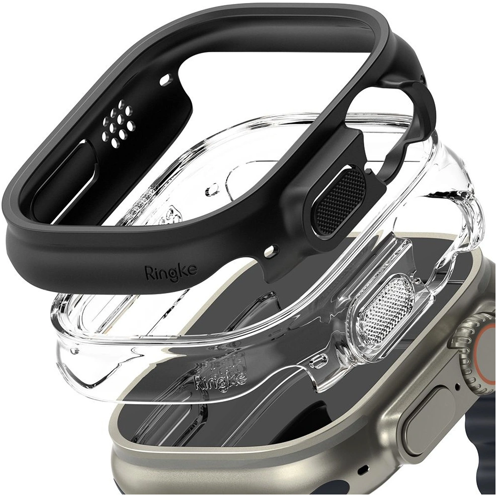 Etui Ringke Slim Apple Watch Ultra 1 / 2 / 3 49mm Clear & Matte Black [2 PACK]