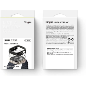 Kup Case Ringke Slim Apple Watch Ultra 49mm Klar & Matt Schwarz [2 PACK] - RGK1732 - {ean13} - Sklep Home Screen