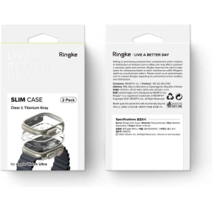 Kup Case Ringke Slim Apple Watch Ultra 49mm Klar & Titan Grau [2 PACK] - RGK1733 - {ean13} - Sklep Home Screen