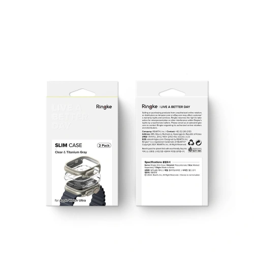 Kup Etui Ringke Slim Apple Watch Ultra 49mm Átlátszó és Titán Szürke [2 PACK] - RGK1733 - {ean13} - Sklep Home Screen