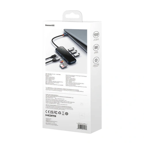 Kup Hub 7in1 Baseus AcmeJoy Serie USB-C zu 2xUSB 3.0 + HDMI + USB 2.0 + USB-C PD + SD/TF (grau) - BSU3708 - {ean13} - Sklep Home Screen
