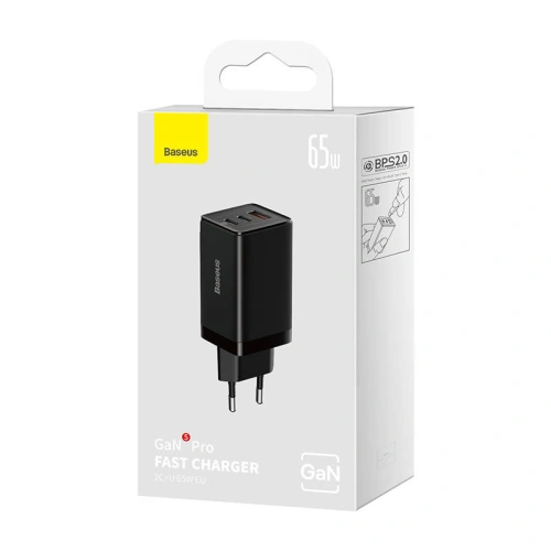 Kup Încărcătorul de rețea Baseus GaN5 Pro 2xUSB-C + USB, 65W (negru) - BSU3710 - {ean13} - Sklep Home Screen