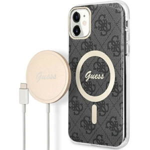 Kup Zestaw Guess tok + vezeték nélküli töltő GUBPN61H4EACSK Apple iPhone 11 fekete/black kemény tok 4G Print MagSafe - GUE2279 - {ean13} - Sklep Home Screen