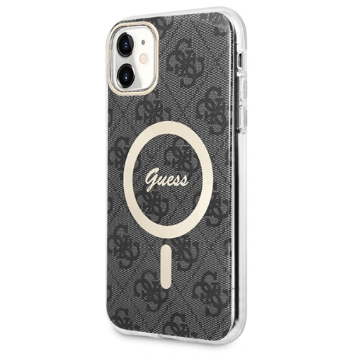 Kup Zestaw Guess etui + ładowarka bezprzewodowa GUBPN61H4EACSK Apple iPhone 11 czarny/black hard case 4G Print MagSafe - GUE2279 - {ean13} - Sklep Home Screen