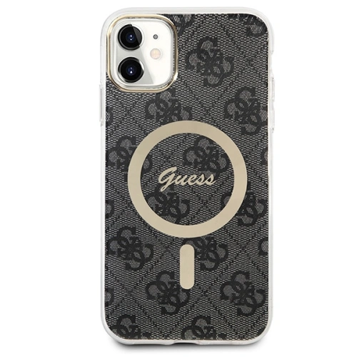 Kup Zestaw Guess etui + ładowarka bezprzewodowa GUBPN61H4EACSK Apple iPhone 11 czarny/black hard case 4G Print MagSafe - GUE2279 - {ean13} - Sklep Home Screen