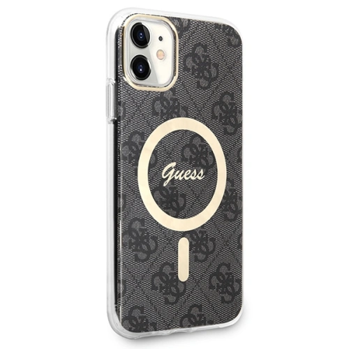 Kup Zestaw Guess tok + vezeték nélküli töltő GUBPN61H4EACSK Apple iPhone 11 fekete/black kemény tok 4G Print MagSafe - GUE2279 - {ean13} - Sklep Home Screen