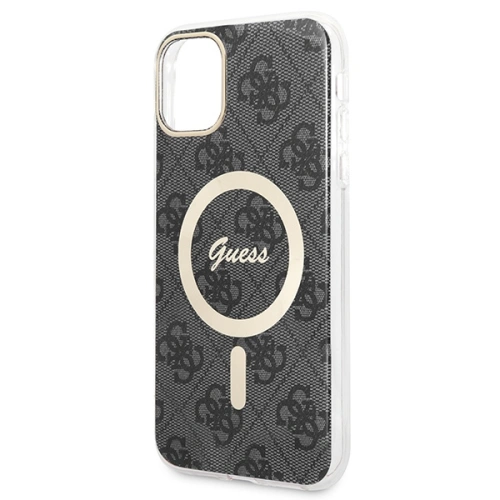 Kup Zestaw Guess etui + ładowarka bezprzewodowa GUBPN61H4EACSK Apple iPhone 11 czarny/black hard case 4G Print MagSafe - GUE2279 - {ean13} - Sklep Home Screen