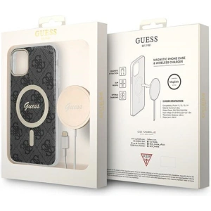 Kup Zestaw Guess tok + vezeték nélküli töltő GUBPN61H4EACSK Apple iPhone 11 fekete/black kemény tok 4G Print MagSafe - GUE2279 - {ean13} - Sklep Home Screen