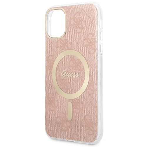 Kup Set Guess etui + încărcător wireless GUBPN61H4EACSP Apple iPhone 11 roz/roz hard case 4G Print MagSafe - GUE2280 - {ean13} - Sklep Home Screen