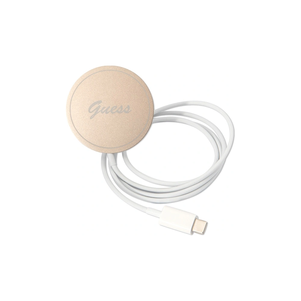 Zestaw Guess etui + ładowarka bezprzewodowa GUBPN61H4EACSP Apple iPhone 11 różowy/pink hard case 4G Print MagSafe