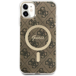 Kup Zestaw Guess tok + GUBPN61H4EACSW vezeték nélküli töltő Apple iPhone 11 barna/brown kemény tok 4G Print MagSafe - GUE2281 - {ean13} - Sklep Home Screen