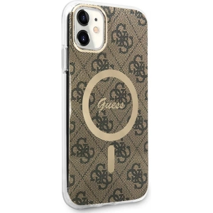 Kup Zestaw Guess tok + GUBPN61H4EACSW vezeték nélküli töltő Apple iPhone 11 barna/brown kemény tok 4G Print MagSafe - GUE2281 - {ean13} - Sklep Home Screen