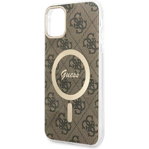 Kup Zestaw Guess tok + GUBPN61H4EACSW vezeték nélküli töltő Apple iPhone 11 barna/brown kemény tok 4G Print MagSafe - GUE2281 - {ean13} - Sklep Home Screen