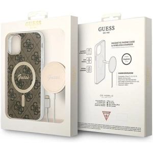Kup Zestaw Guess tok + GUBPN61H4EACSW vezeték nélküli töltő Apple iPhone 11 barna/brown kemény tok 4G Print MagSafe - GUE2281 - {ean13} - Sklep Home Screen