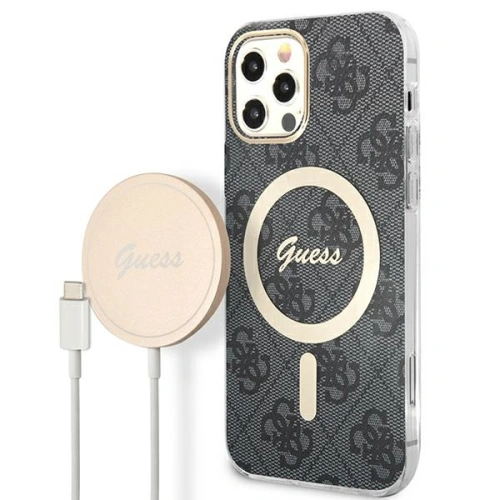 Kup Set Guess husă + încărcător wireless GUBPP12MH4EACSK pentru Apple iPhone 12/12 Pro negru/case dură 4G Print MagSafe - GUE2282 - {ean13} - Sklep Home Screen