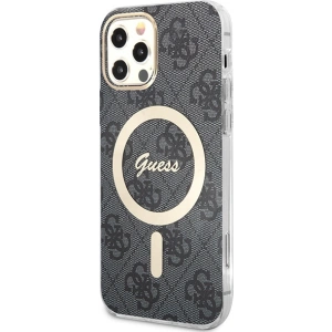 Kup Zestaw Guess etui + ładowarka bezprzewodowa GUBPP12MH4EACSK Apple iPhone 12/12 Pro czarny/black hard case 4G Print MagSafe - GUE2282 - {ean13} - Sklep Home Screen
