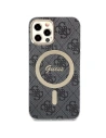 Buy Guess GUBPP12MH4EACSK Case + Wireless Charger Apple iPhone 12/12 Pro black hard case 4G Print MagSafe - GUE2282 - {ean13} - Home Screen Store Europe