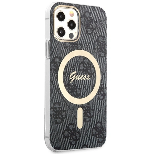 Kup Zestaw Guess etui + ładowarka bezprzewodowa GUBPP12MH4EACSK Apple iPhone 12/12 Pro czarny/black hard case 4G Print MagSafe - GUE2282 - {ean13} - Sklep Home Screen