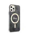 Buy Guess GUBPP12MH4EACSK Case + Wireless Charger Apple iPhone 12/12 Pro black hard case 4G Print MagSafe - GUE2282 - {ean13} - Home Screen Store Europe