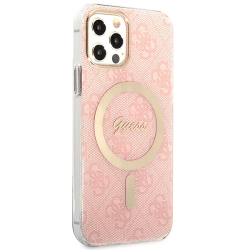Kup Zestaw Guess etui + ładowarka bezprzewodowa GUBPP12MH4EACSP Apple iPhone 12/12 Pro różowy/pink hard case 4G Print MagSafe - GUE2283 - {ean13} - Sklep Home Screen