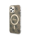 Kup Zestaw Guess etui + ładowarka bezprzewodowa GUBPP12MH4EACSW Apple iPhone 12/12 Pro brązowy/brown hard case 4G Print MagSafe - GUE2284 - {ean13} - Sklep Home Screen