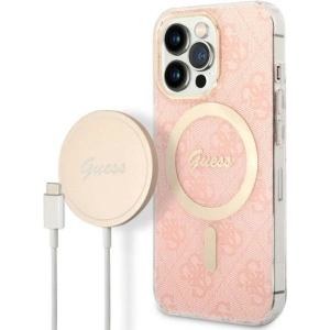 Kup Zestaw Guess etui + ładowarka bezprzewodowa GUBPP13LH4EACSP Apple iPhone 13 Pro różowy/pink hard case 4G Print MagSafe - GUE2286 - {ean13} - Sklep Home Screen